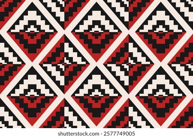 Ethnic geometric pattern, seamless pattern of the Navajo tribe. Native American ethnic. Seamless vector pattern ethnic, seamless Mexican rug, woven carpet. Folk embroidery, Bohemian, Aztec style.