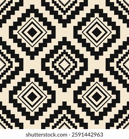Ethnic geometric pattern, seamless pattern of the Navajo tribe. Native American ethnic. Seamless vector pattern ethnic, seamless Mexican rug, woven carpet. Folk embroidery, Bohemian, Aztec style.