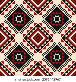 Ethnic geometric pattern, seamless pattern of the Navajo tribe. Native American ethnic. Seamless vector pattern ethnic, seamless Mexican rug, woven carpet. Folk embroidery, Bohemian, Aztec style.