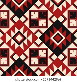 Ethnic geometric pattern, seamless pattern of the Navajo tribe. Native American ethnic. Seamless vector pattern ethnic, seamless Mexican rug, woven carpet. Folk embroidery, Bohemian, Aztec style.