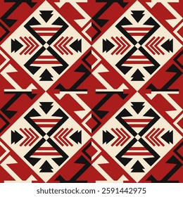 Ethnic geometric pattern, seamless pattern of the Navajo tribe. Native American ethnic. Seamless vector pattern ethnic, seamless Mexican rug, woven carpet. Folk embroidery, Bohemian, Aztec style.