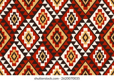 Patrón étnico sin fisuras hecho de diseño de Formas geométricas para todo tipo de textiles e impresión, tela, ropa, estilo bohemio, alfombra.