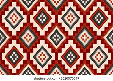 Ethnic geometric pattern, seamless pattern of the Navajo tribe. Native American ethnic. Seamless vector pattern ethnic, seamless Mexican rug, woven carpet. Folk embroidery, Bohemian, Aztec style.