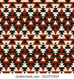 Ethnic geometric pattern. Vector ethnic aztec geometric shape red-black color seamless pattern background. Navajo pattern. Use for fabric, textile, interior decoration elements, upholstery, wrapping.