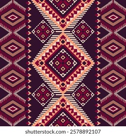 ethnic geometric pattern. Vector Navajo-Inspired Geometric Pattern Red and black tribal design Ethnic color palette Traditional textile pattern Bold abstract motifs  Cultural heritage design