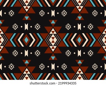 Ethnic geometric pattern. Vector southwest aztec geometric shape vintage color seamless pattern background. Use for fabric, textile, ethnic interior decoration elements, upholstery, wrapping.