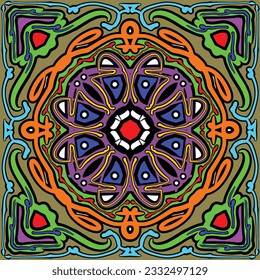 Ethnic geometric print. Colorful repeating background texture.