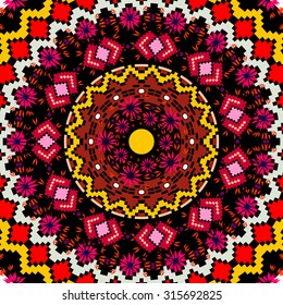 Ethnic geometric print. Colorful repeating background texture. Fabric, cloth design, wallpaper