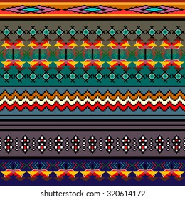  Ethnic geometric print. Colorful repeating background texture. Fabric, cloth design, wallpaper