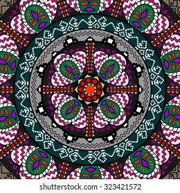  Ethnic geometric print. Colorful repeating background texture. Fabric, cloth design, wallpaper