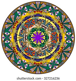  Ethnic geometric print. Colorful repeating background texture. Fabric, cloth design, wallpaper