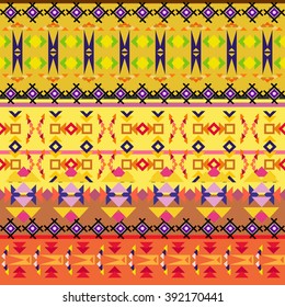 Ethnic geometric print. Colorful repeating background texture. Fabric, cloth design, wallpaper