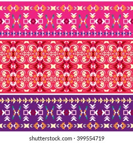  Ethnic geometric print. Colorful repeating background texture. Fabric, cloth design, wallpaper
