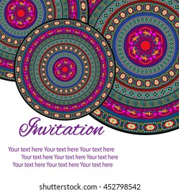  Ethnic geometric print. Colorful repeating background texture. Fabric, cloth design, wallpaper