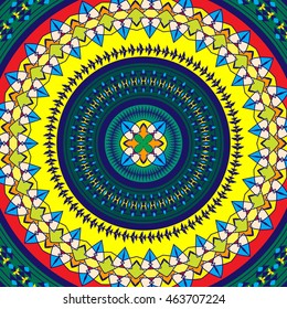  Ethnic geometric print. Colorful repeating background texture. Fabric, cloth design, wallpaper