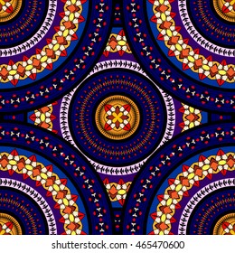 Ethnic geometric print. Colorful repeating background texture. Fabric, cloth design, wallpaper