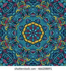 Ethnic geometric print. Colorful repeating background texture. Fabric, cloth design, wallpaper wrap
