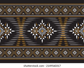 Ethnic geometric print pattern design Aztec repeating background texture in black and white. Fabric, cloth design, wallpaper, wrapping