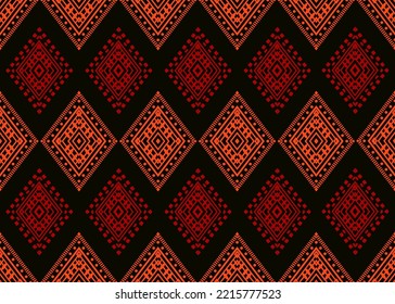Ethnic geometric print pattern design Aztec repeating background texture in black and white. Fabric, cloth design, wallpaper, wrapping