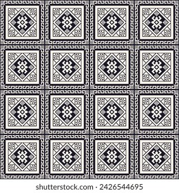 Ethnic Geometric Seamless Design.Ethnic Pattern in tribal, folk embroidery abstract art colorful. ornament print. Ethnic Geometric Seamless Design for wallpaper,carpet, clothing, fashion, fabric.