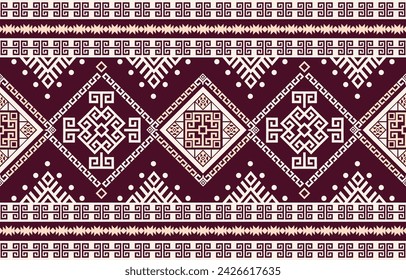 Ethnic Geometric Seamless Design.Ethnic Pattern in tribal, folk embroidery abstract art colorful. ornament print. Ethnic Geometric Seamless Design for wallpaper,carpet, clothing, fashion, fabric.