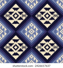 Ethnic Geometric Seamless Design.Ethnic Pattern in tribal, folk embroidery abstract art colorful. ornament print. Ethnic Geometric Seamless Design for wallpaper,carpet, clothing, fashion, fabric.