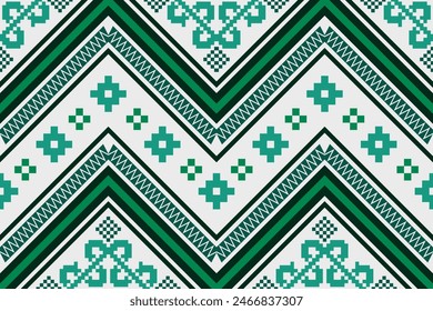 Ethnic geometric seamless fabric pattern Cross Stitch.Ikat embroidery oriental Pixel pattern. Texture,Cross Stitch,scarf,decoration,carpet wallpaper.