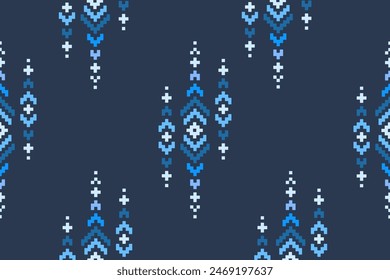 Ethnic geometric seamless fabric pattern Cross Stitch.