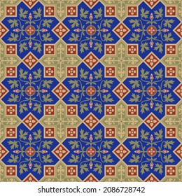 Ethnic geometric seamless pattern. Antique Byzantine style. Swatch is included.
