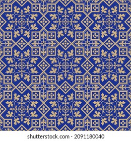 Ethnic geometric seamless pattern. Antique Byzantine style. Swatch is included.