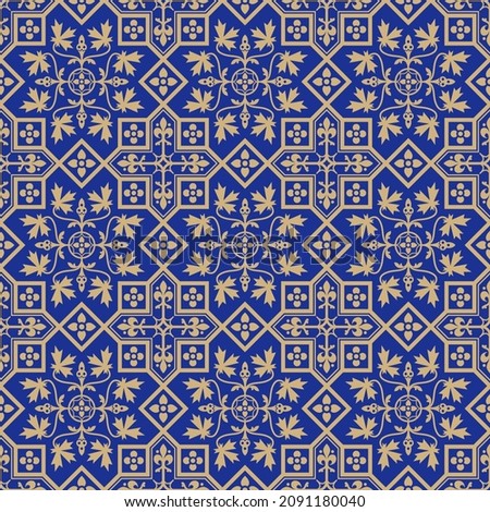 Ethnic geometric seamless pattern. Antique Byzantine style. Swatch is included.