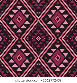 Patrón sin fisuras geométrico étnico. patrón étnico. Patrón azteca. Diseño para la tela, ropa, papel decorativo, envoltura, bordado, batik, cortina, alfombra, ropa, Fondo de pantalla, Ilustración vectorial