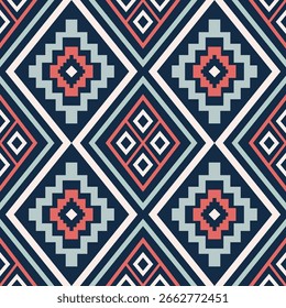 Ethnic geometric seamless pattern. ethnic pattern. Aztec pattern. Design for fabric, clothes, decorative paper, wrapping, embroidery, batik, curtain, carpet, clothing, wallpaper, vector illustration