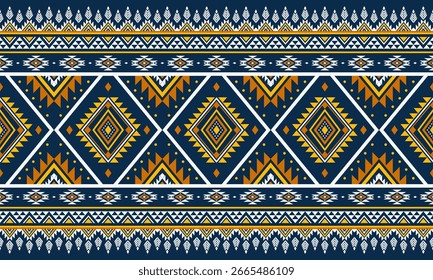 Ethnic geometric seamless pattern. ethnic pattern. Aztec pattern. Design for fabric, clothes, decorative paper, wrapping, embroidery, batik, curtain, carpet, clothing, wallpaper, vector illustration