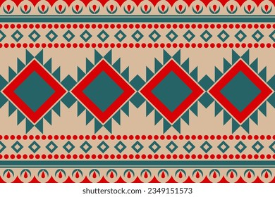 ethnic geometric seamless pattern. Geometric dark blue background. Design for fabric, clothes, decorative paper, wrapping, textile, embroidery, illustration, vector, tribal pattern