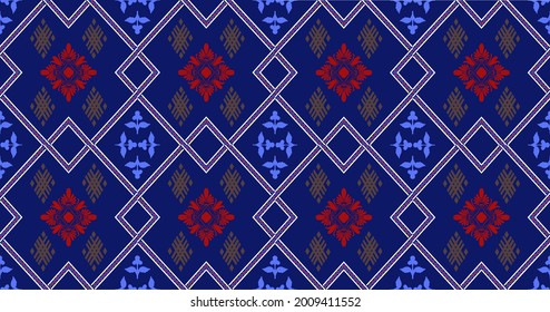 ethnic geometric seamless pattern design colorful  repeating background texture. for fabric, cloth design, wallpaper, wrapping