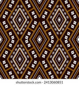 Ethnic geometric seamless pattern design, traditional pattern for background, carpet, wallpaper, clothing, vector illustration.