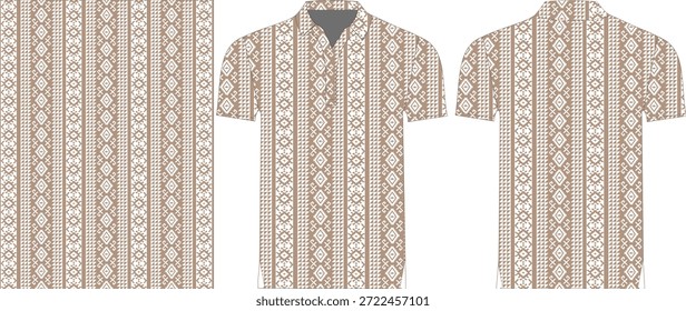 Patrón geométrico étnico sin costuras inspirado en motivos tribales tradicionales. Diseño textil de repetición adecuado para camisas, ropa, estampado de telas, moda, papel de embalaje, Fondo de pantalla y diseño de superficies. Ilustración vectorial ideal para la industria textil y de la confección.