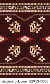 Ethnic geometric. Seamless pattern. Mexican blanket, rug. Woven carpet illustration.