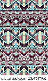 Ethnic geometric. Seamless pattern. Mexican blanket, rug. Woven carpet illustration.	