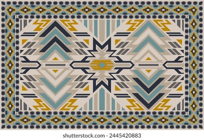Ethnic geometric. Seamless pattern. Mexican blanket, rug. Woven carpet illustration.