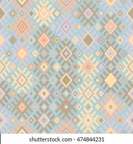 Ethnic geometric seamless pattern in traditional folk tribal style.