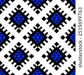 Ethnic geometric seamless Pattern in tribal, folk embroidery abstract art ืnavajo fabric textile motifs geometric vector traditional
