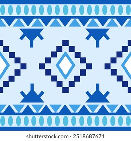 Ethnic geometric seamless Pattern in tribal, folk embroidery abstract art fabric
