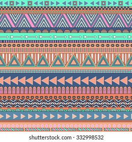 Ethnic geometric seamless pattern. Tribal vector background.
