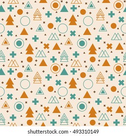 Ethnic geometric seamless pattern. Tribal background