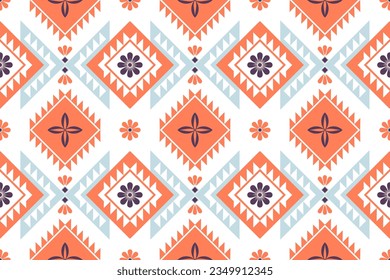 ethnic geometric seamless pattern. Geometric white background. Design for fabric, clothes, decorative paper, wrapping, textile, embroidery, illustration, vector