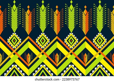 Ethnic geometric seamless pattern,native pattern,flower colorful, for fabric pattern,textiles pattern,background,wallpaper.