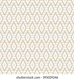 Ethnic geometric seamless patterns with rhombus and stripes in Beige and White. Perfect for wallpaper, pattern fills, web page background, textile, greeting cards. Vector illustration 