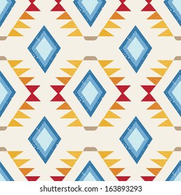 Ethnic geometric seamless vector pattern with clipping mask, easily editable. 